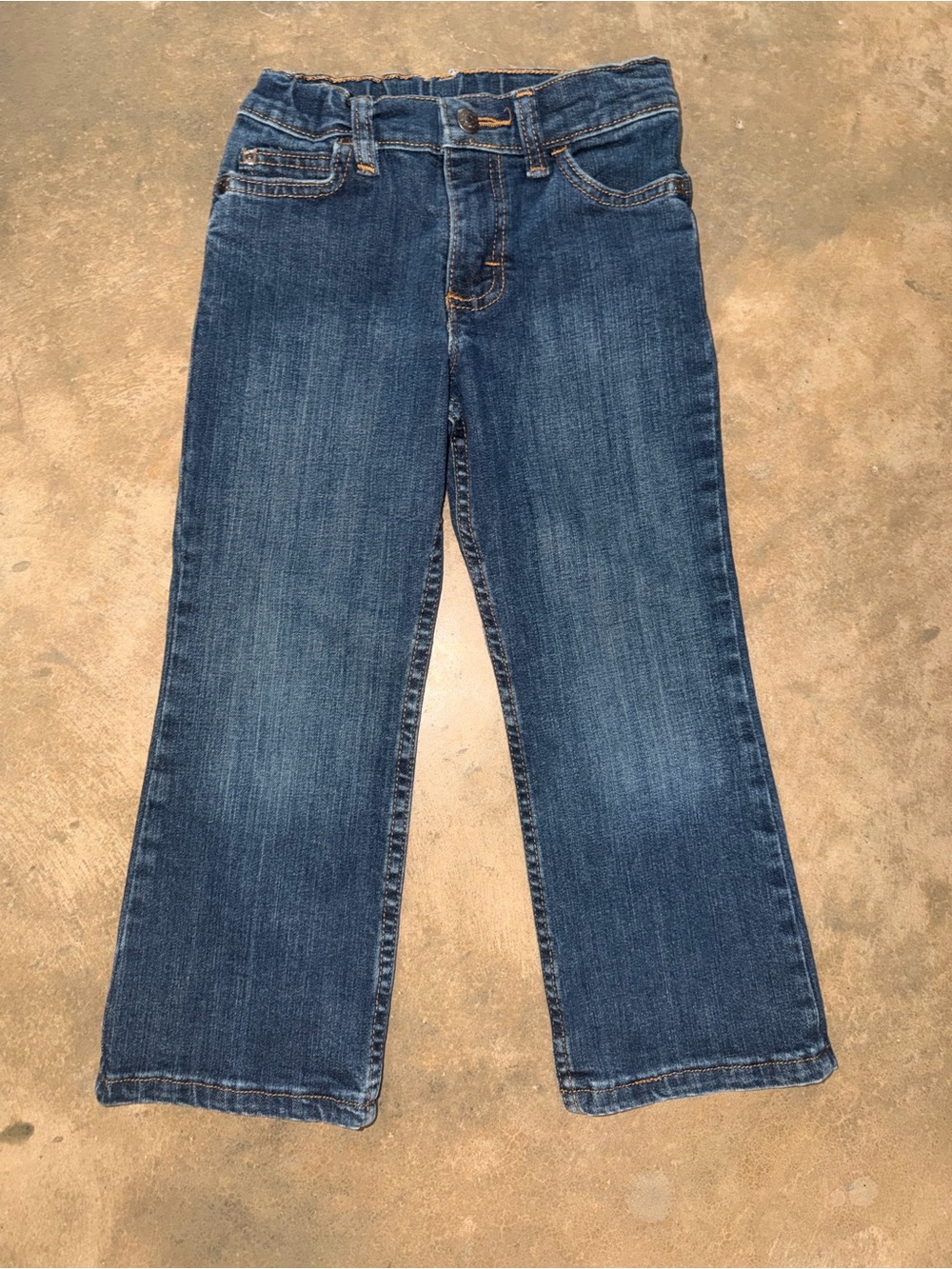 Wrangler Boys Dark Wash Jeans Size 4 Regular Adjustable Waist NWOT